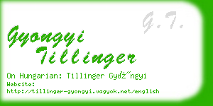 gyongyi tillinger business card